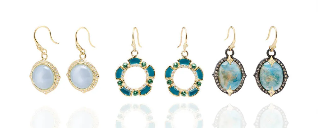 12MM MILKY AQUAMARINE DROP EARRINGS