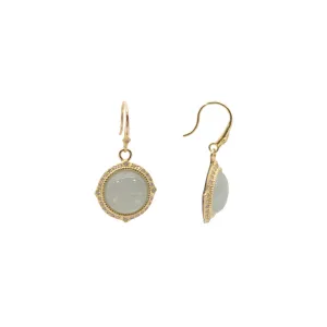 12MM MILKY AQUAMARINE DROP EARRINGS