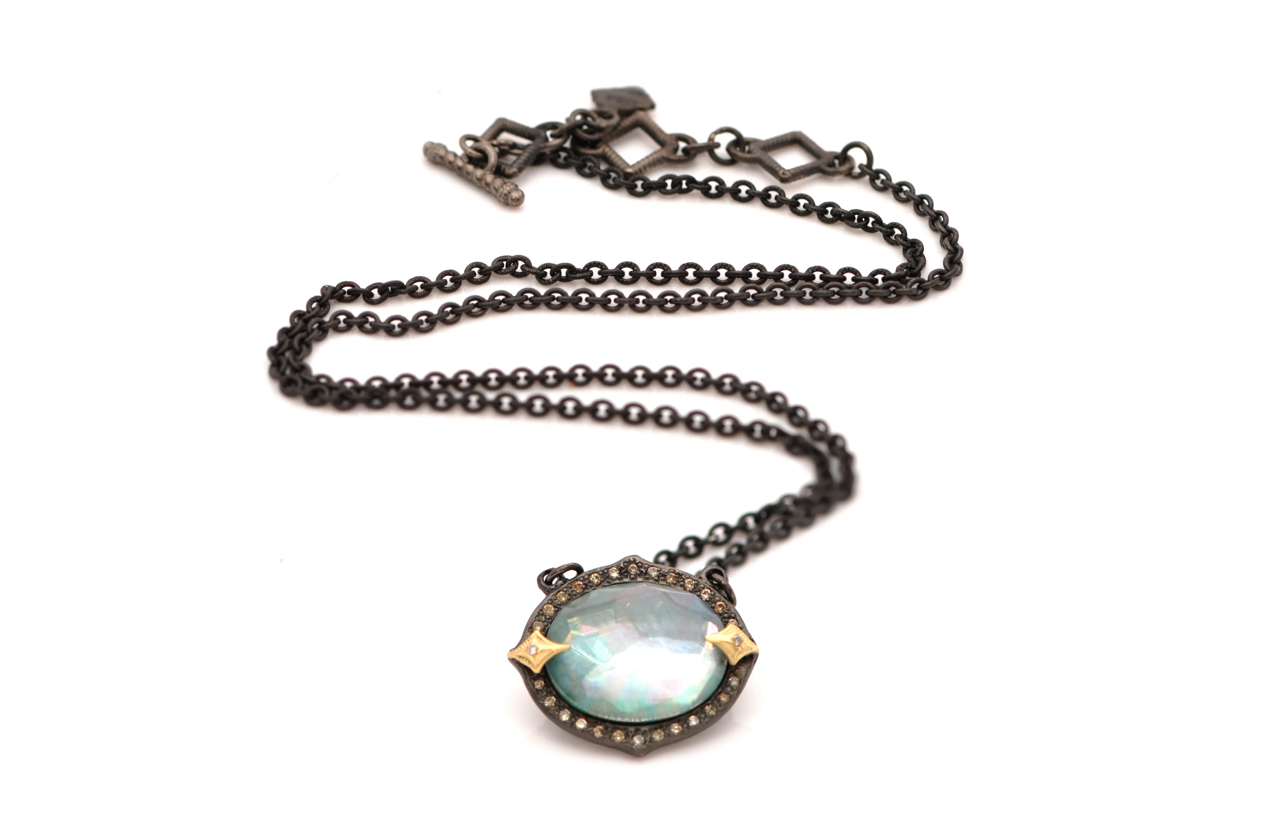 16.5" PERUVIAN OPAL PENDANT NECKLACE