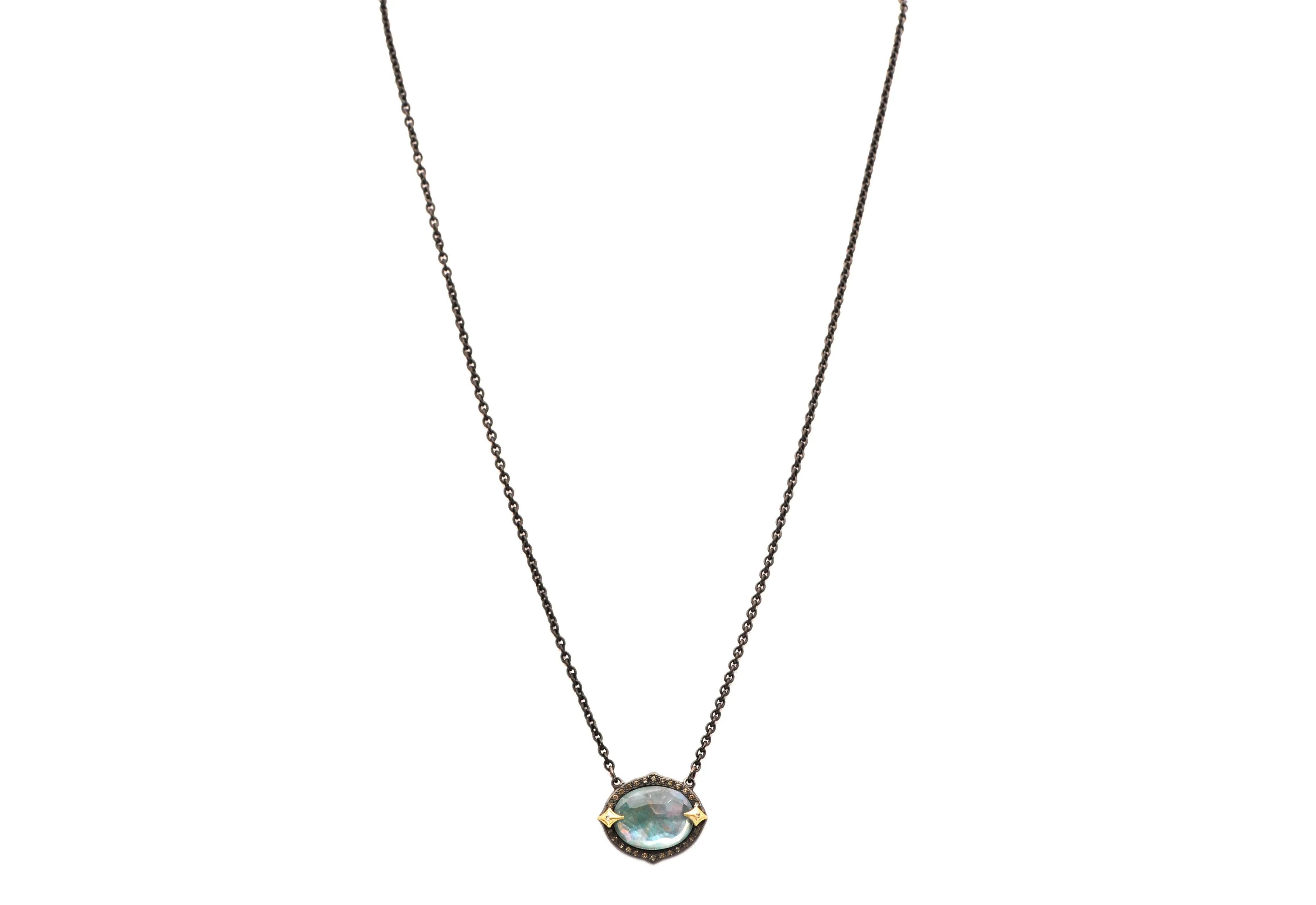 16.5" PERUVIAN OPAL PENDANT NECKLACE