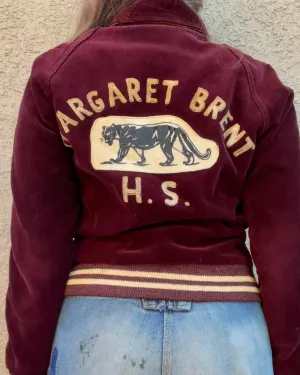 1930s/1940s 'Mary' Margaret Brent High School Corduroy Varsity Sportswear Jacket
