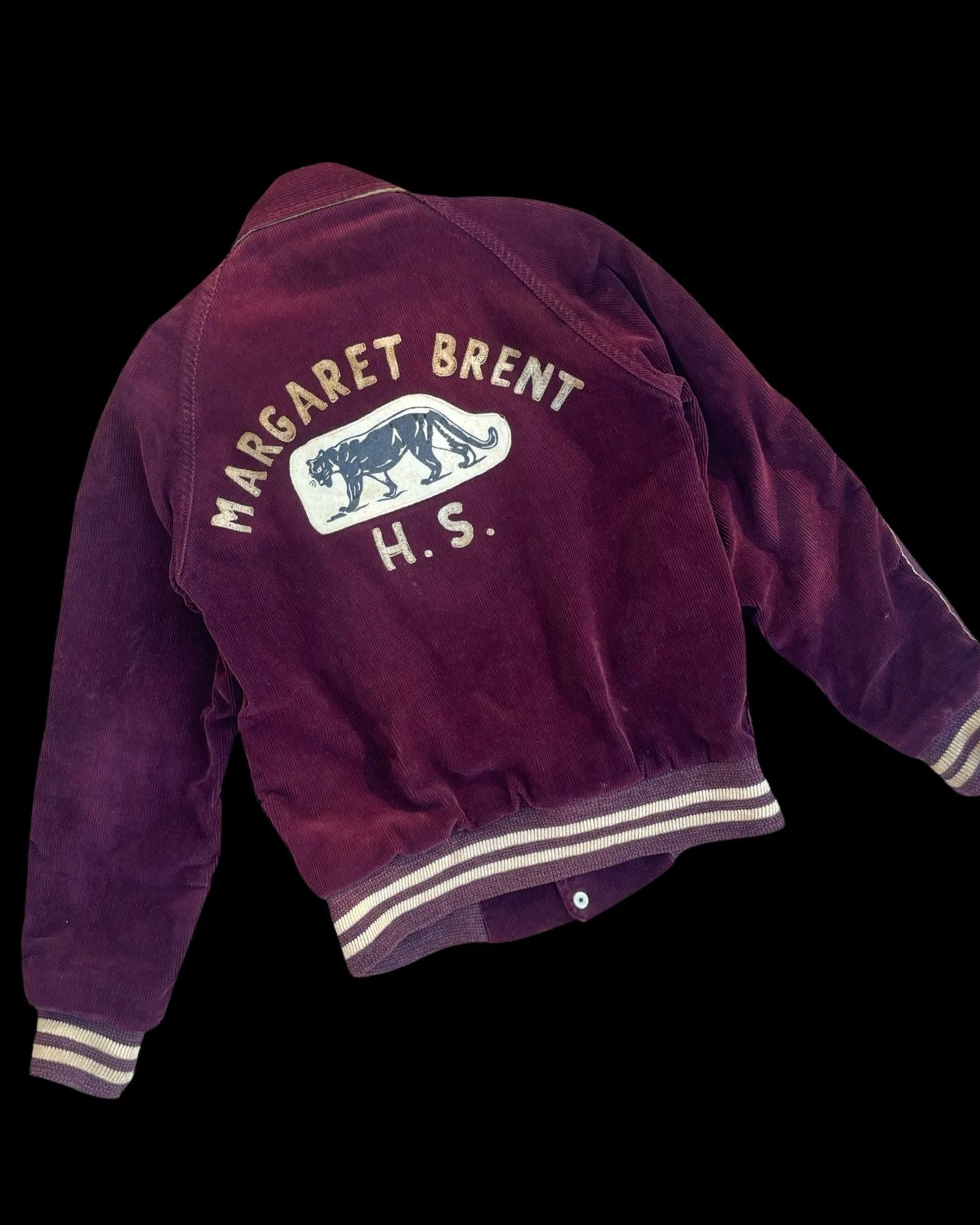 1930s/1940s 'Mary' Margaret Brent High School Corduroy Varsity Sportswear Jacket