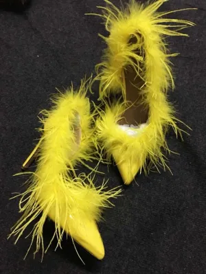 2020 Yellow Feather Genuine Leather Shoe