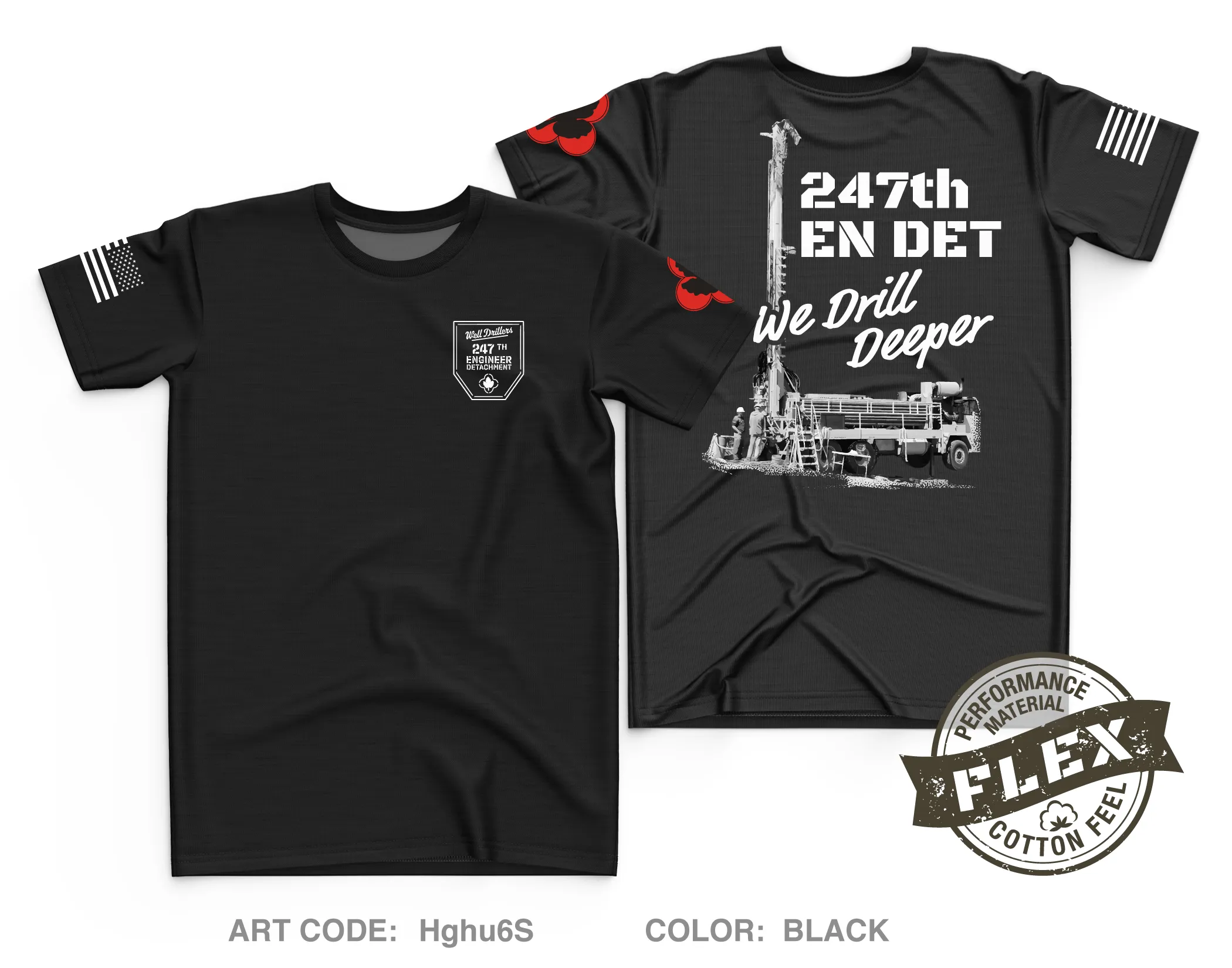 247th EN DET WD Fundraising Collection Core Men's SS Flex Performance Tee - Hghu6S