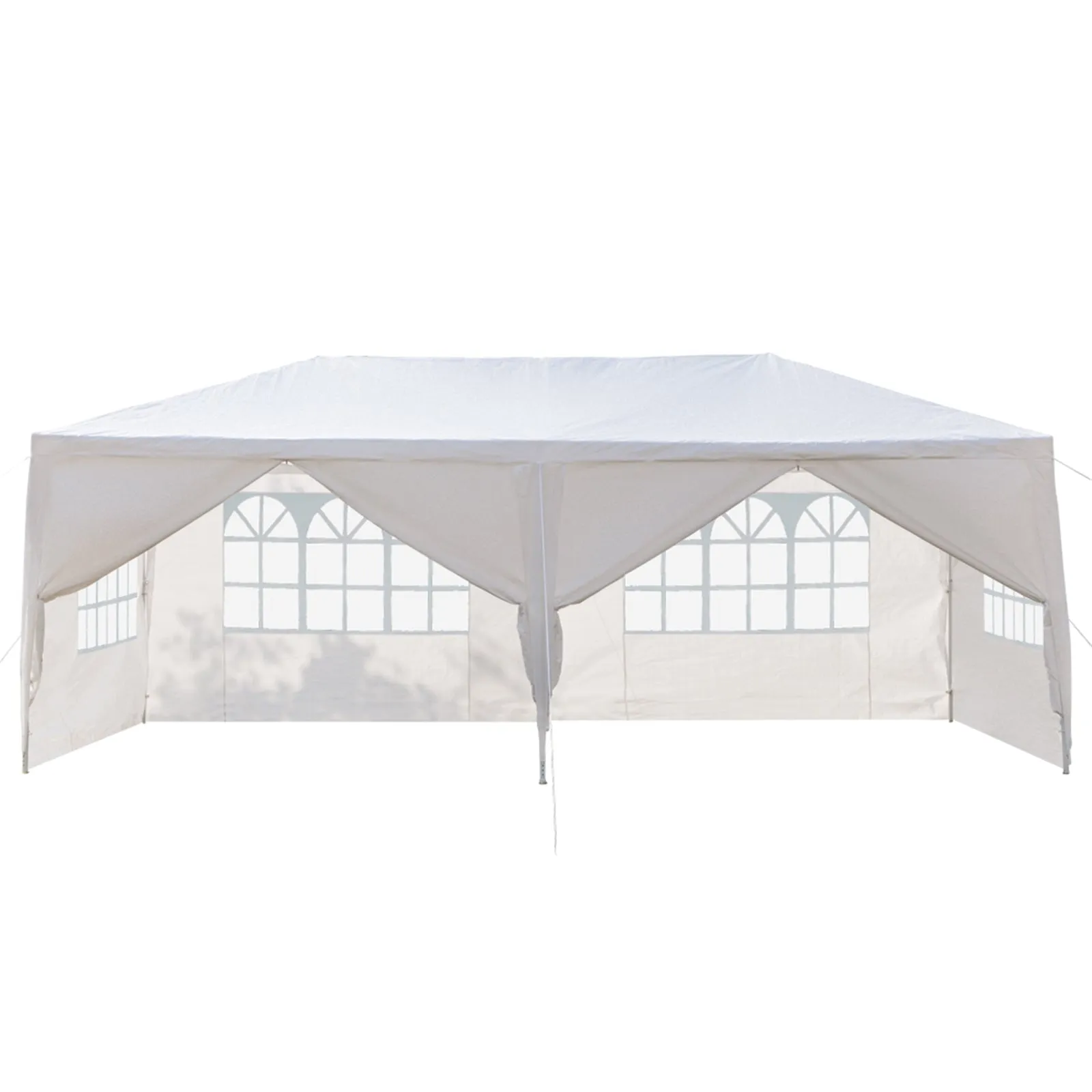 3 x 6m Six Sides Two Doors Waterproof Tent with Spiral Tubes White **