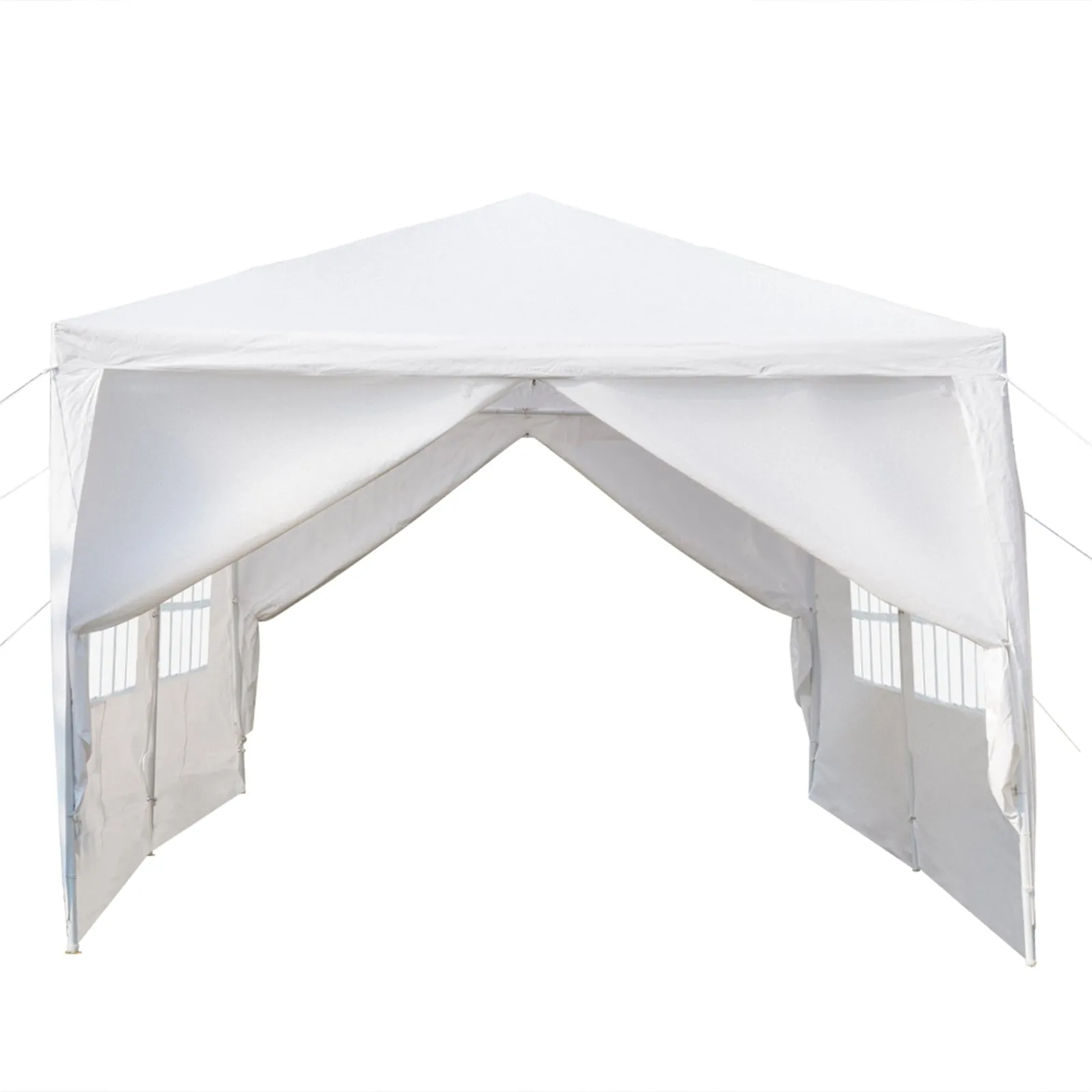 3 x 6m Six Sides Two Doors Waterproof Tent with Spiral Tubes White **