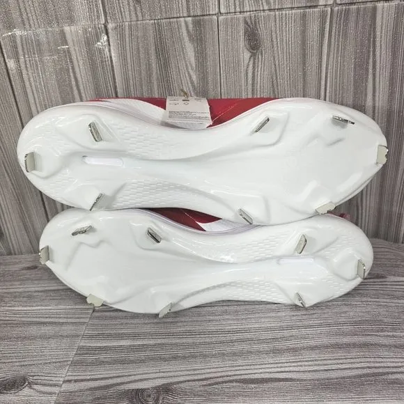 Adidas Icon 7 Boost Baseball Metal Cleats-White/Red-S23861- Men's Size 12.5 NEW