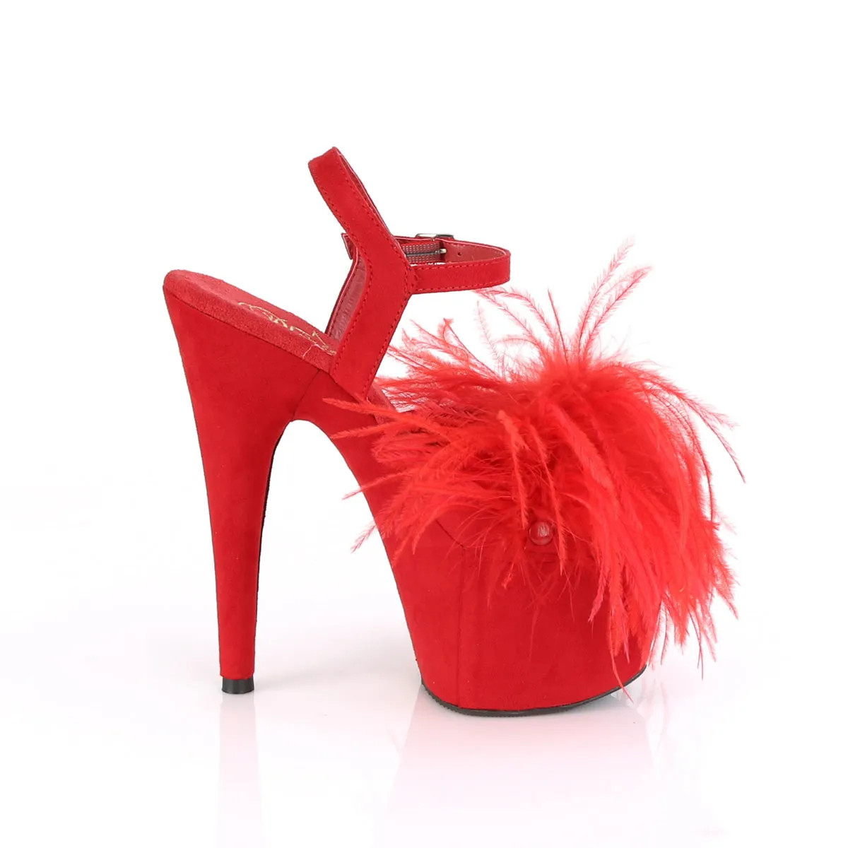ADORE-709F  Red Faux Suede-Feather/Red Faux Suede