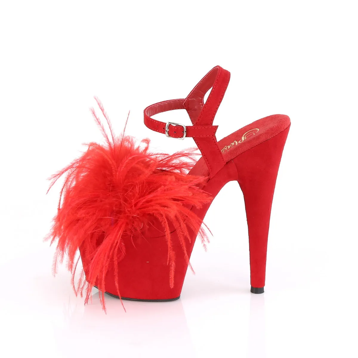 ADORE-709F  Red Faux Suede-Feather/Red Faux Suede