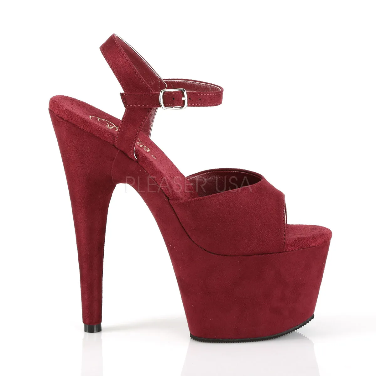 ADORE-709FS  Burgundy Faux Suede/Burgundy Faux Suede