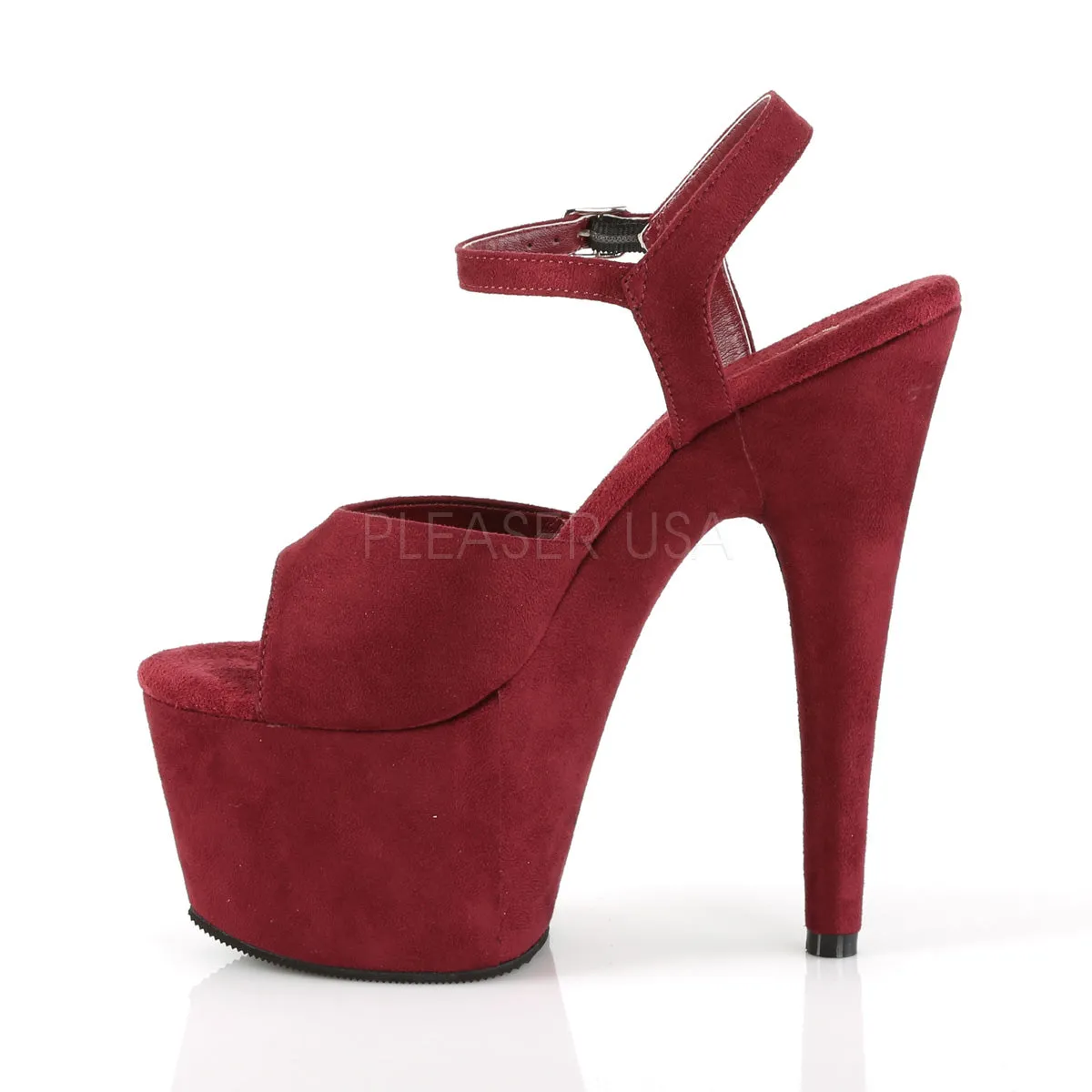 ADORE-709FS  Burgundy Faux Suede/Burgundy Faux Suede
