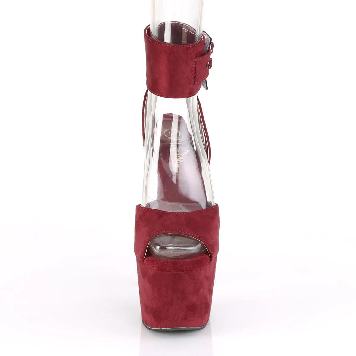 ADORE-791FS  Burgundy Faux Suede/Burgundy Faux Suede