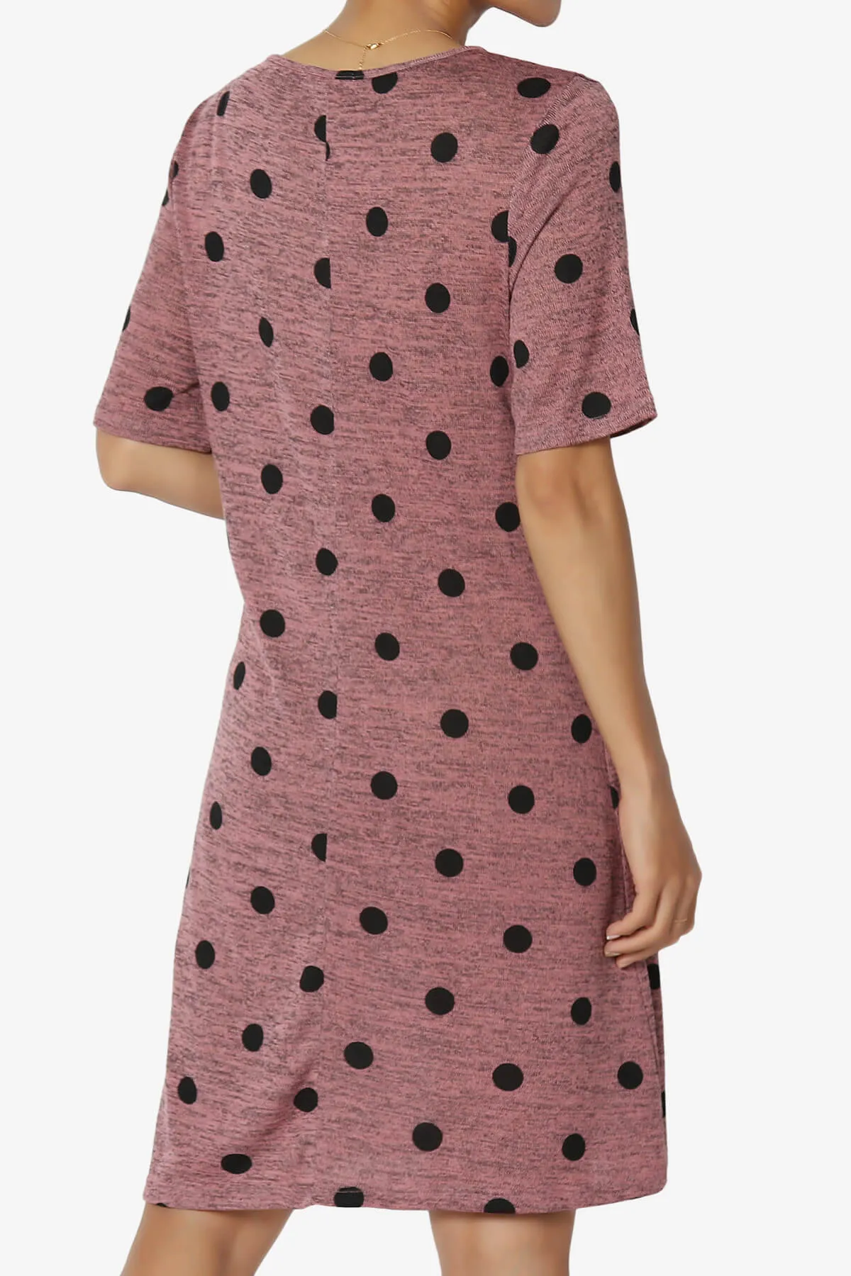 Aidan Polka Dot Slub Knit Shift T-Shirt Dress