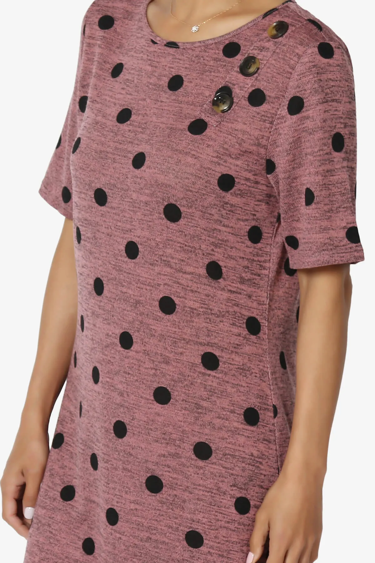 Aidan Polka Dot Slub Knit Shift T-Shirt Dress