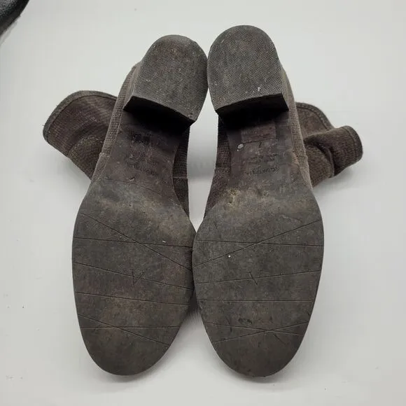 Aquatalia Womens Taylor Textured Suede Stack Heeled Zip Back Booties sz 7 gray