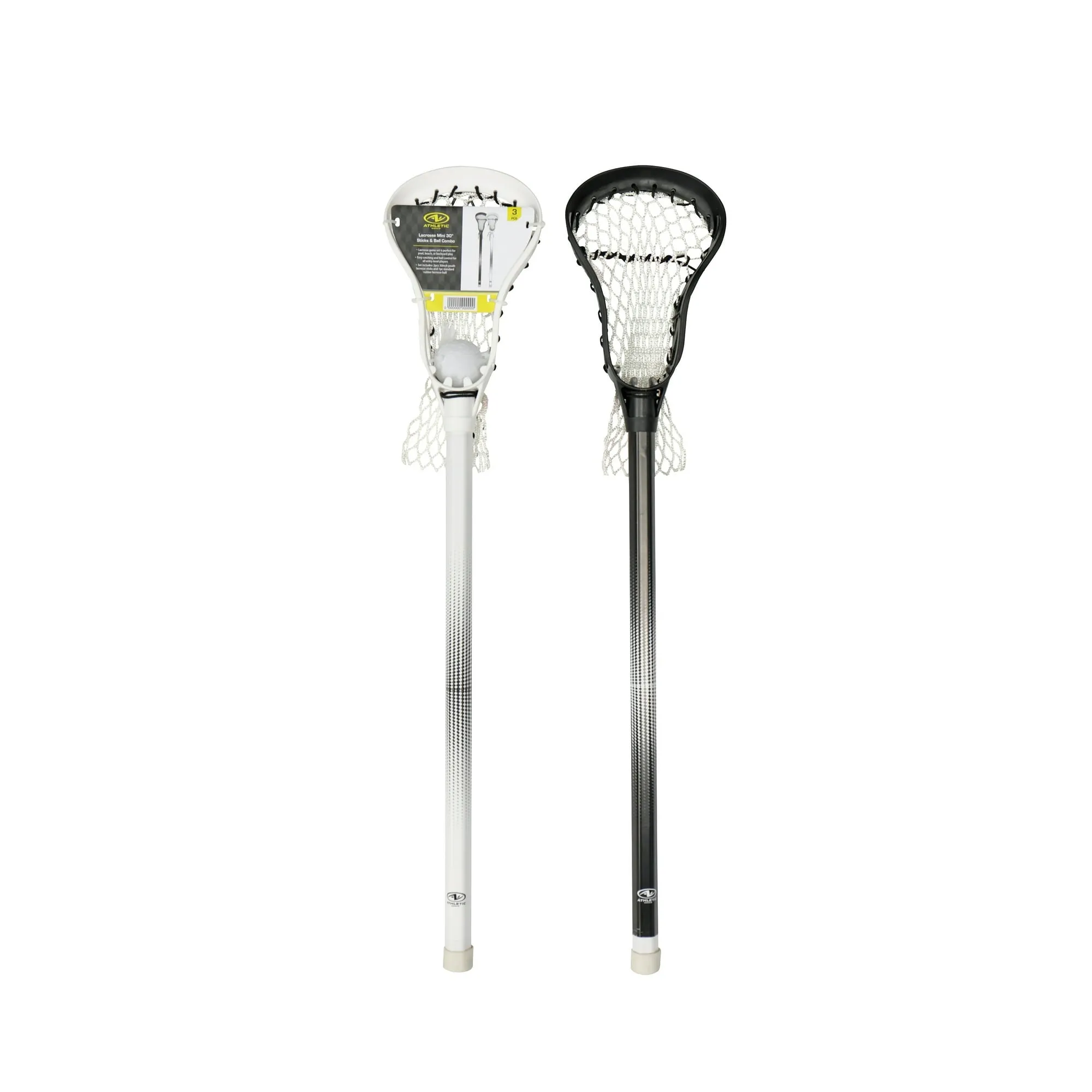 Athletic Works Mini Lacrosse Sticks and Ball Set for Kids, Black/White - new