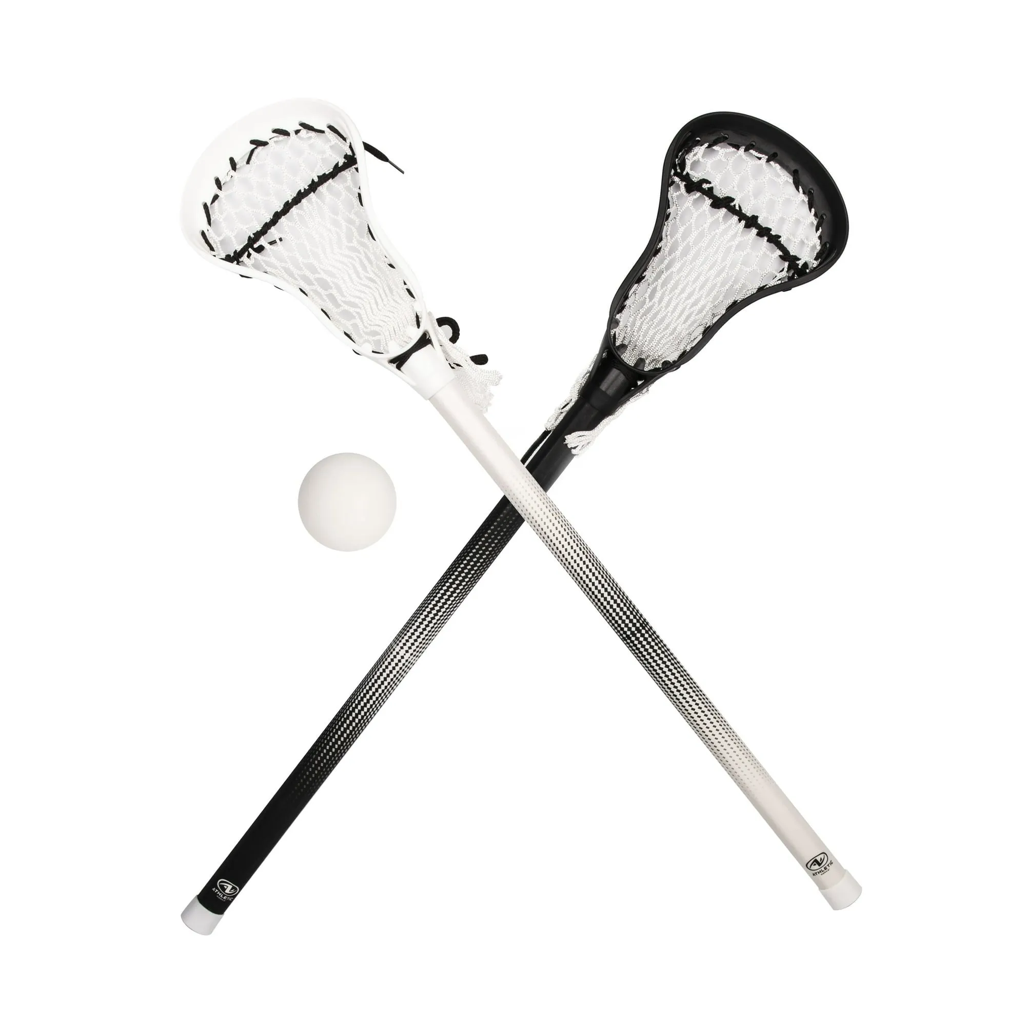 Athletic Works Mini Lacrosse Sticks and Ball Set for Kids, Black/White - new