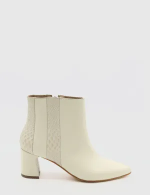 Aurlene ankle booties off white leather womens shoes