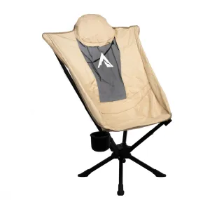 Aurora Luxury Camp Chair with Cup Holder - Beige - SLH