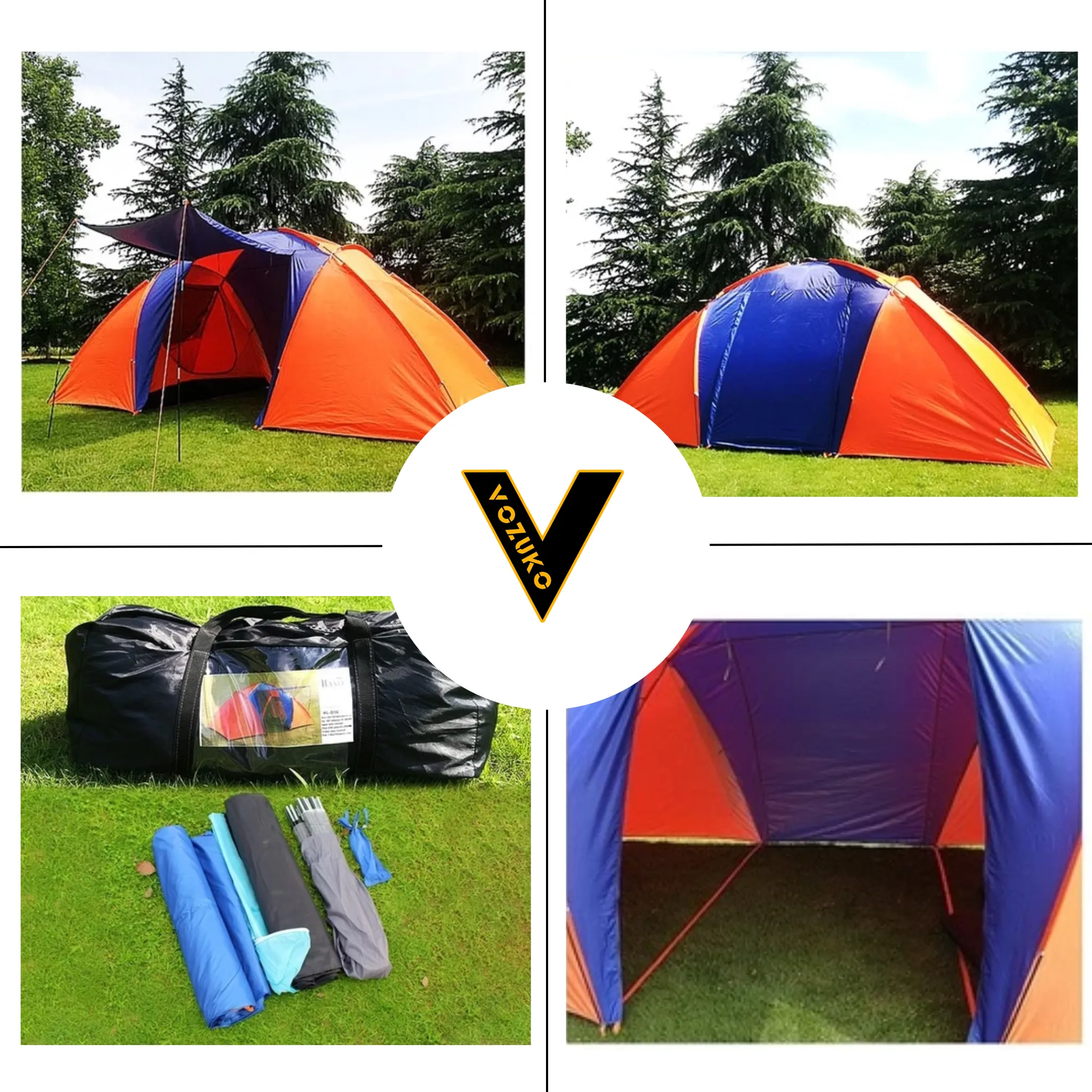 Automatic Hydraulic Family Tents, Waterproof and Windproof Backpacking Tents Easy to Install