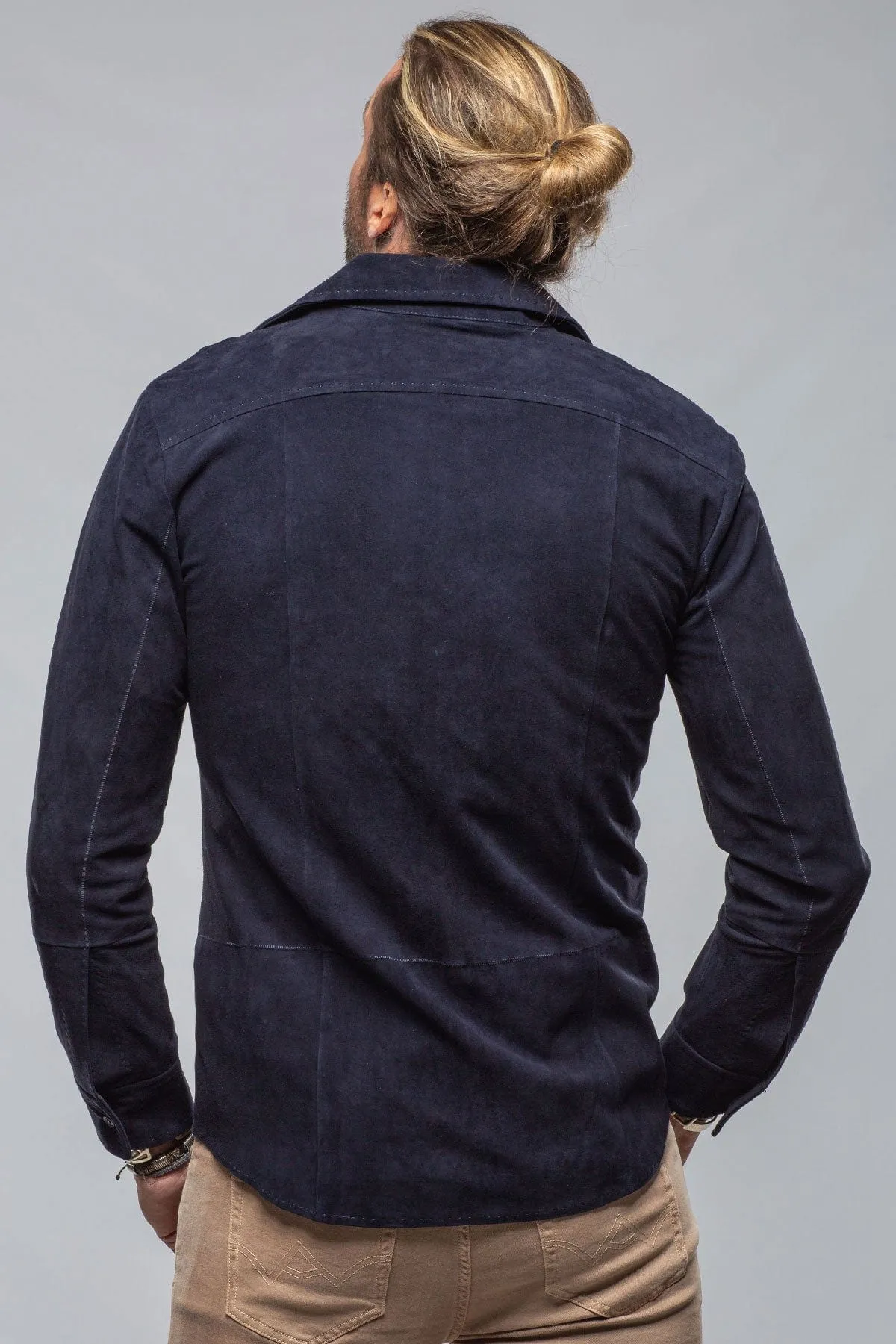 Balanced Suede Shirt In Blue