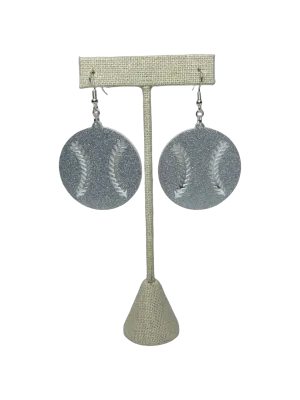 Baseball Glitter Earrings
