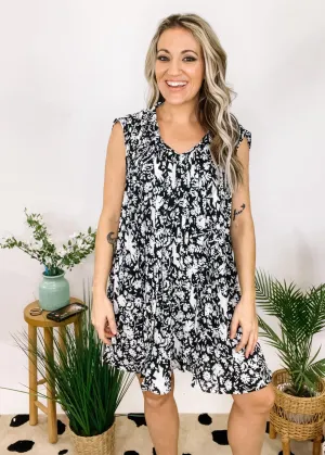Birdie Pleated Floral Swing Dress