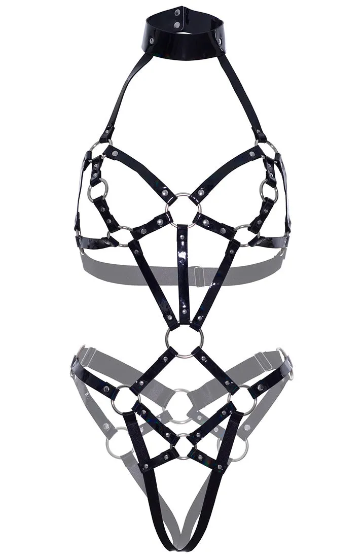 Black patent leather harness - Don't Care Anymore