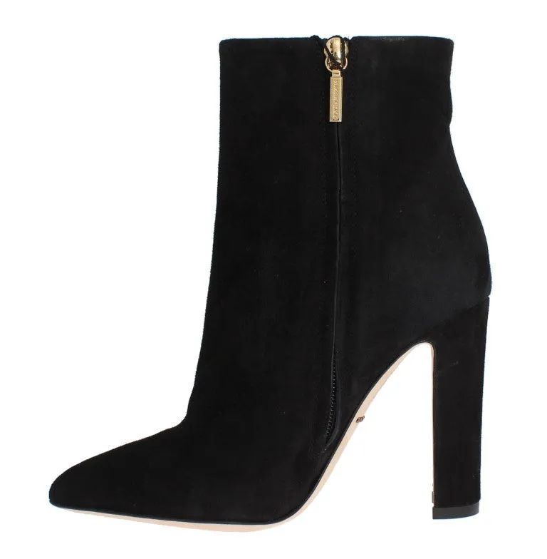 Black Suede Ankle Booties