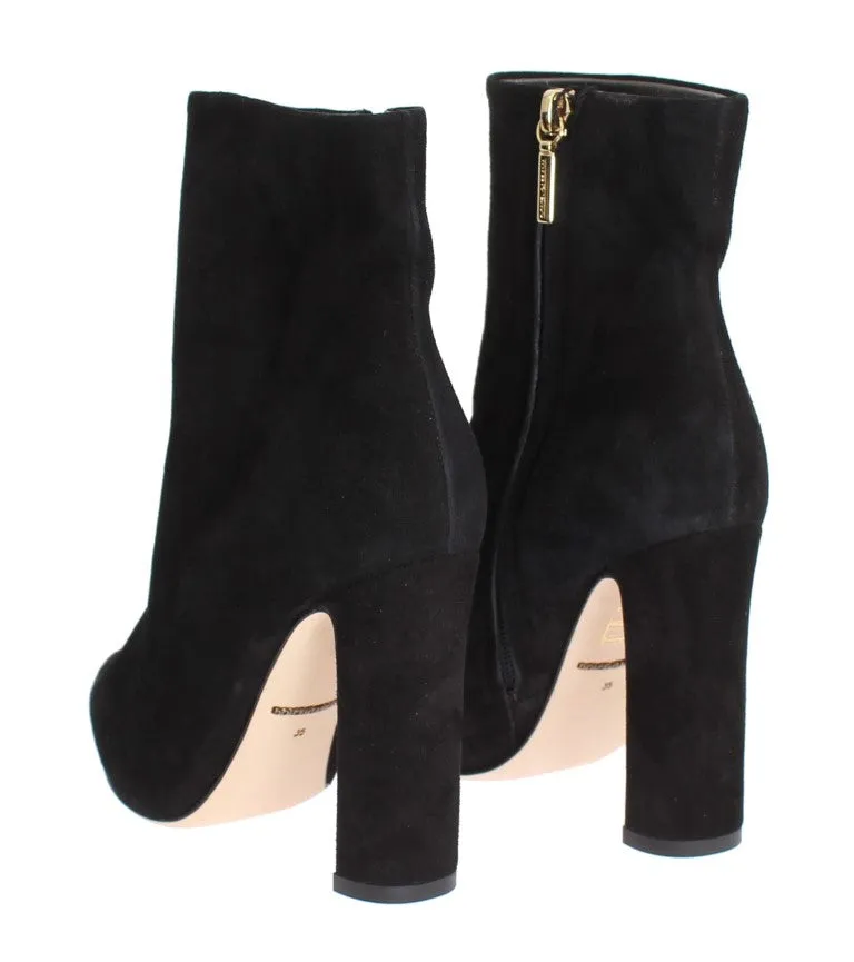Black Suede Ankle Booties