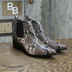 Blondo Emelia Waterproof Chelsea Bootie Brown Snake Leather MISMATCH (7,7 1/2)