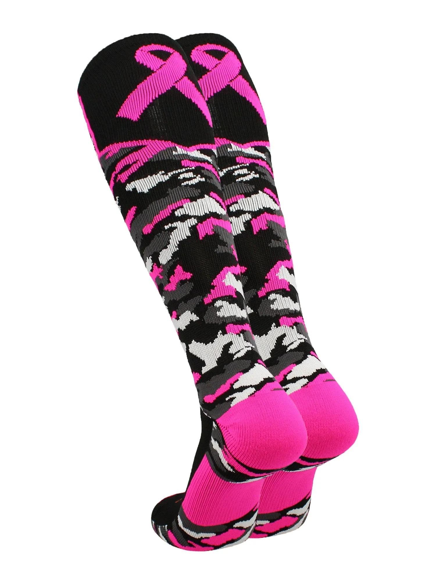 Breast Cancer Awarness Camo Over The Calf Socks