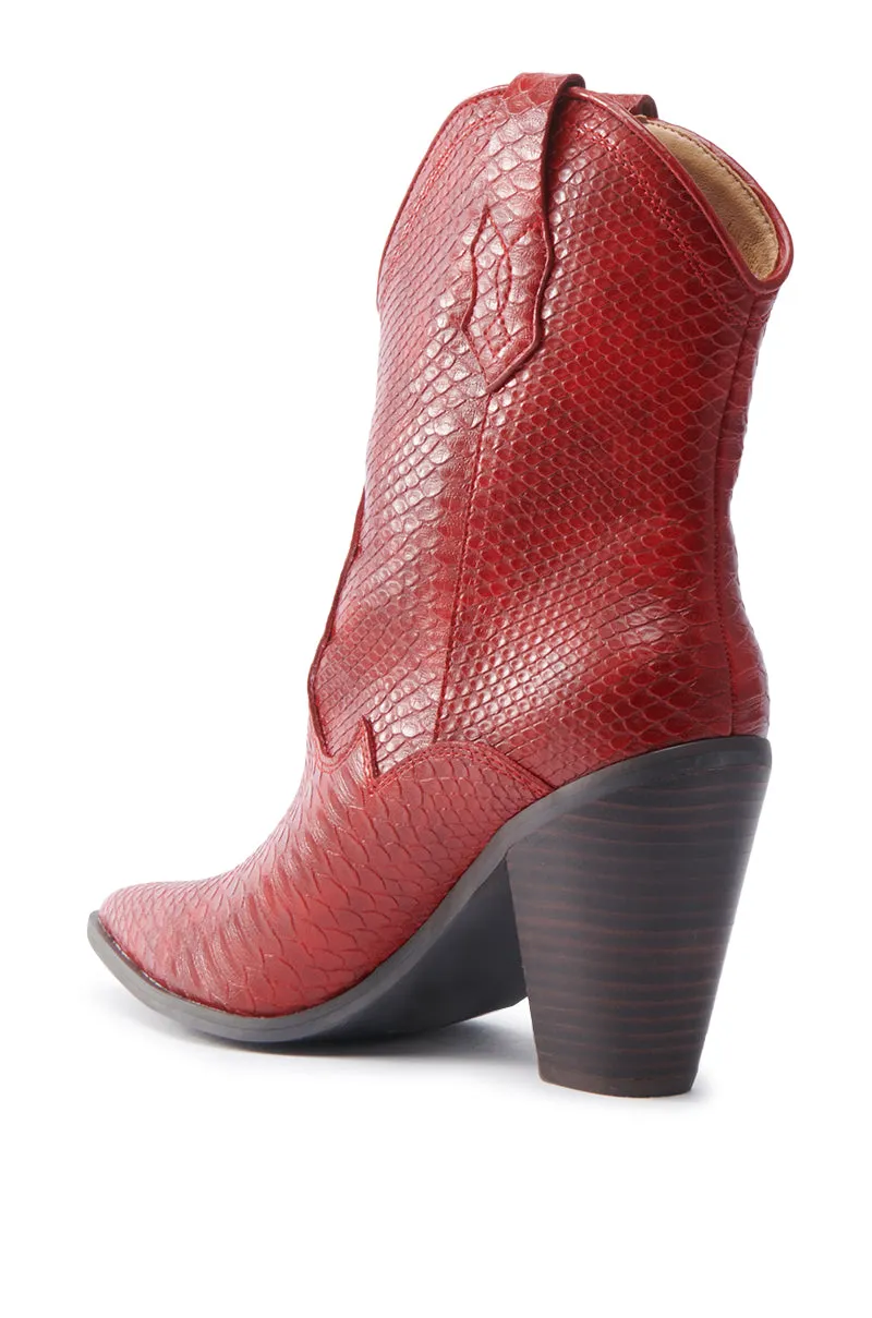 BROOKLYN RED WESTERN COWBOY BOOTIE