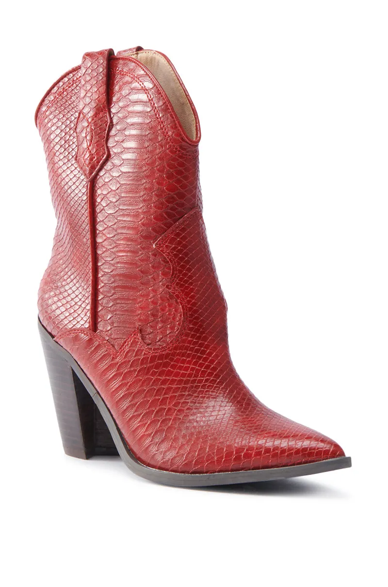 BROOKLYN RED WESTERN COWBOY BOOTIE