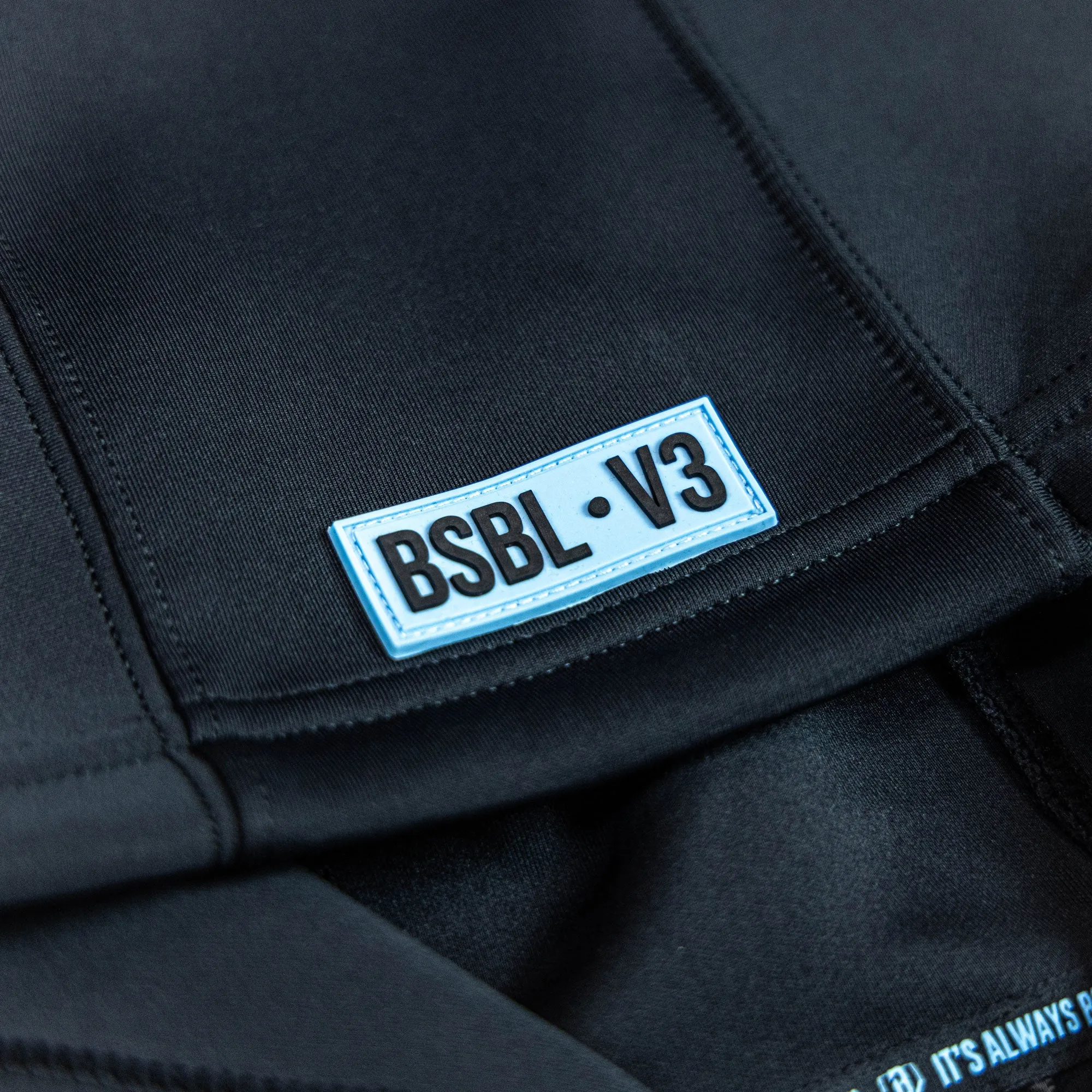 BSBL-SZN Short Sleeve Hoodie V3 - Black/Light Blue