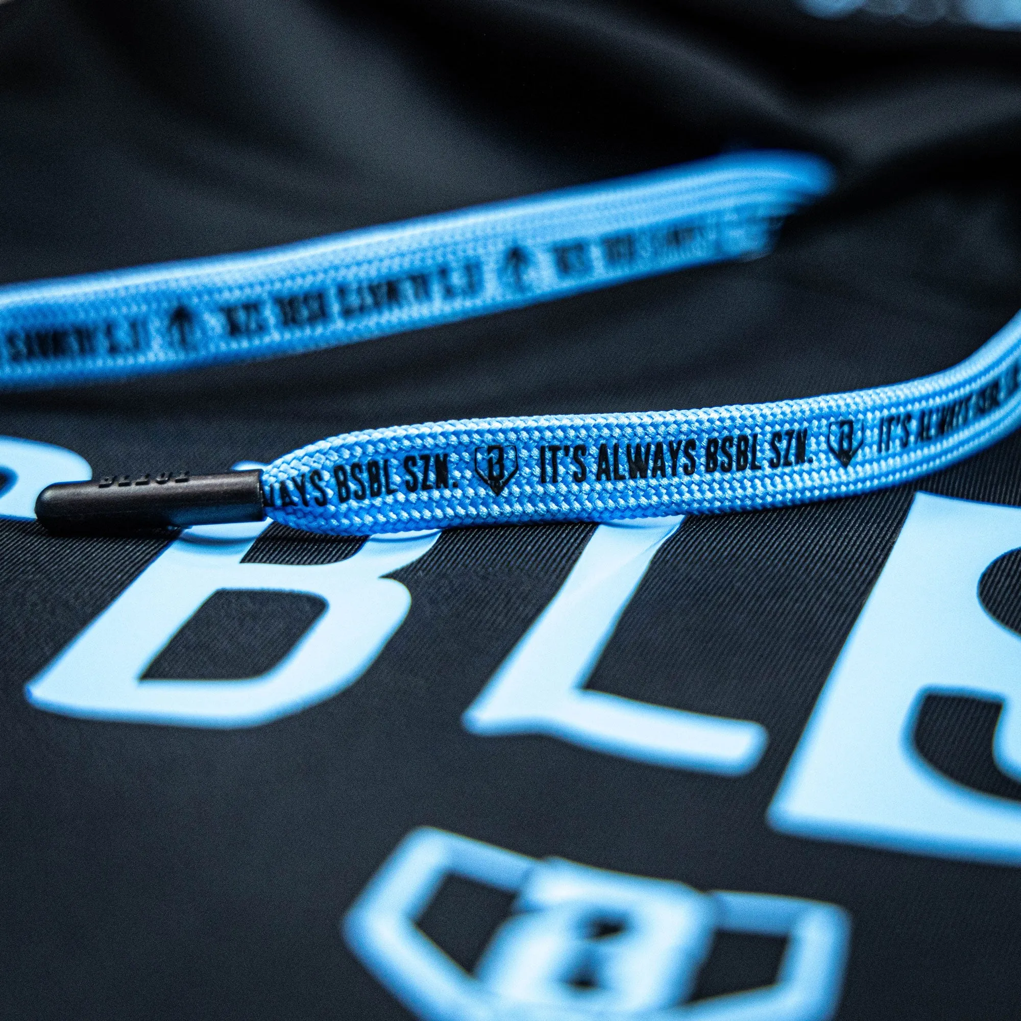 BSBL-SZN Short Sleeve Hoodie V3 - Black/Light Blue