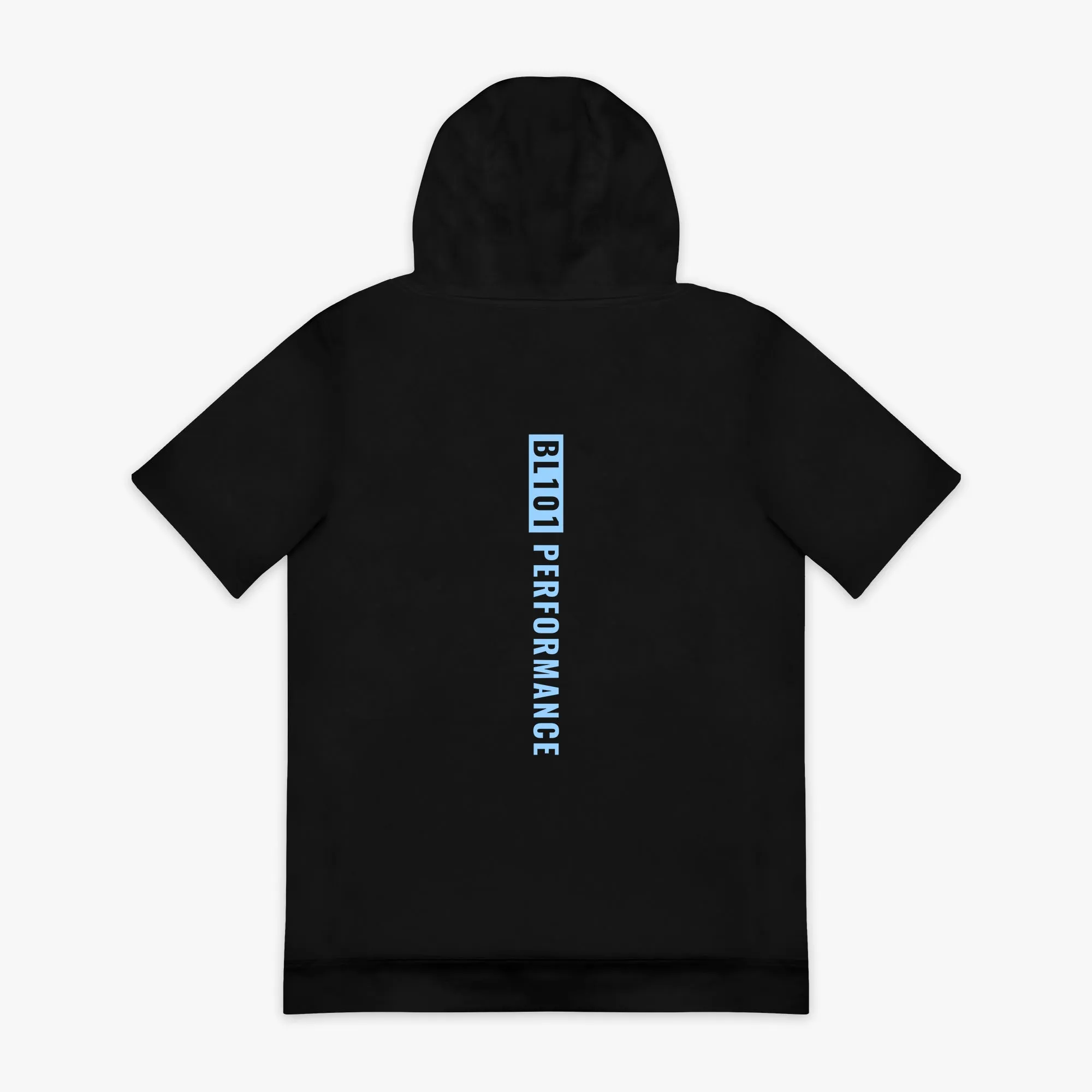BSBL-SZN Short Sleeve Hoodie V3 - Black/Light Blue