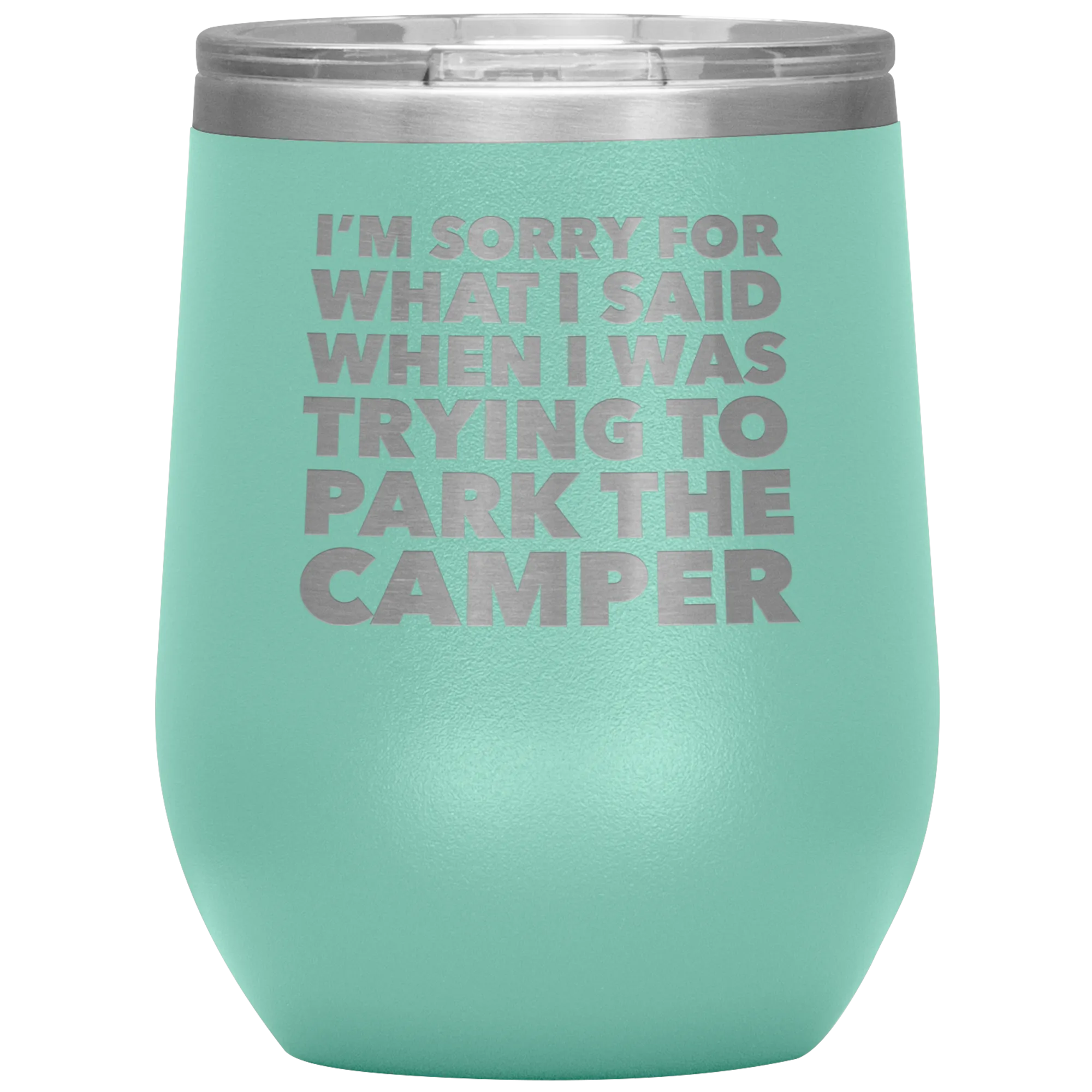 Camper Gifts Funny Camping Wine Tumbler for a RV Owner Stemless Insulated Hot Cold BPA Free 12oz Travel Sippy Cup