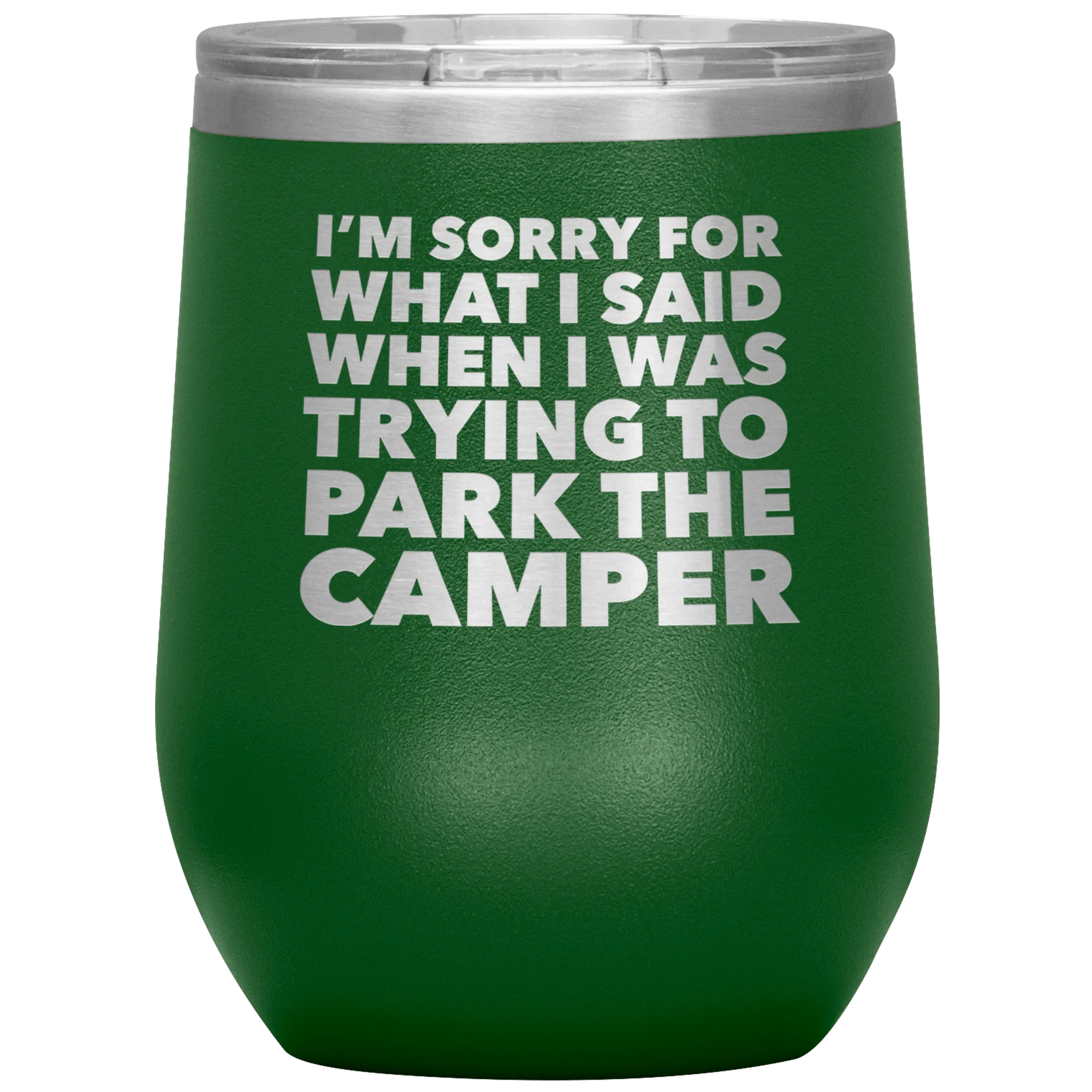 Camper Gifts Funny Camping Wine Tumbler for a RV Owner Stemless Insulated Hot Cold BPA Free 12oz Travel Sippy Cup