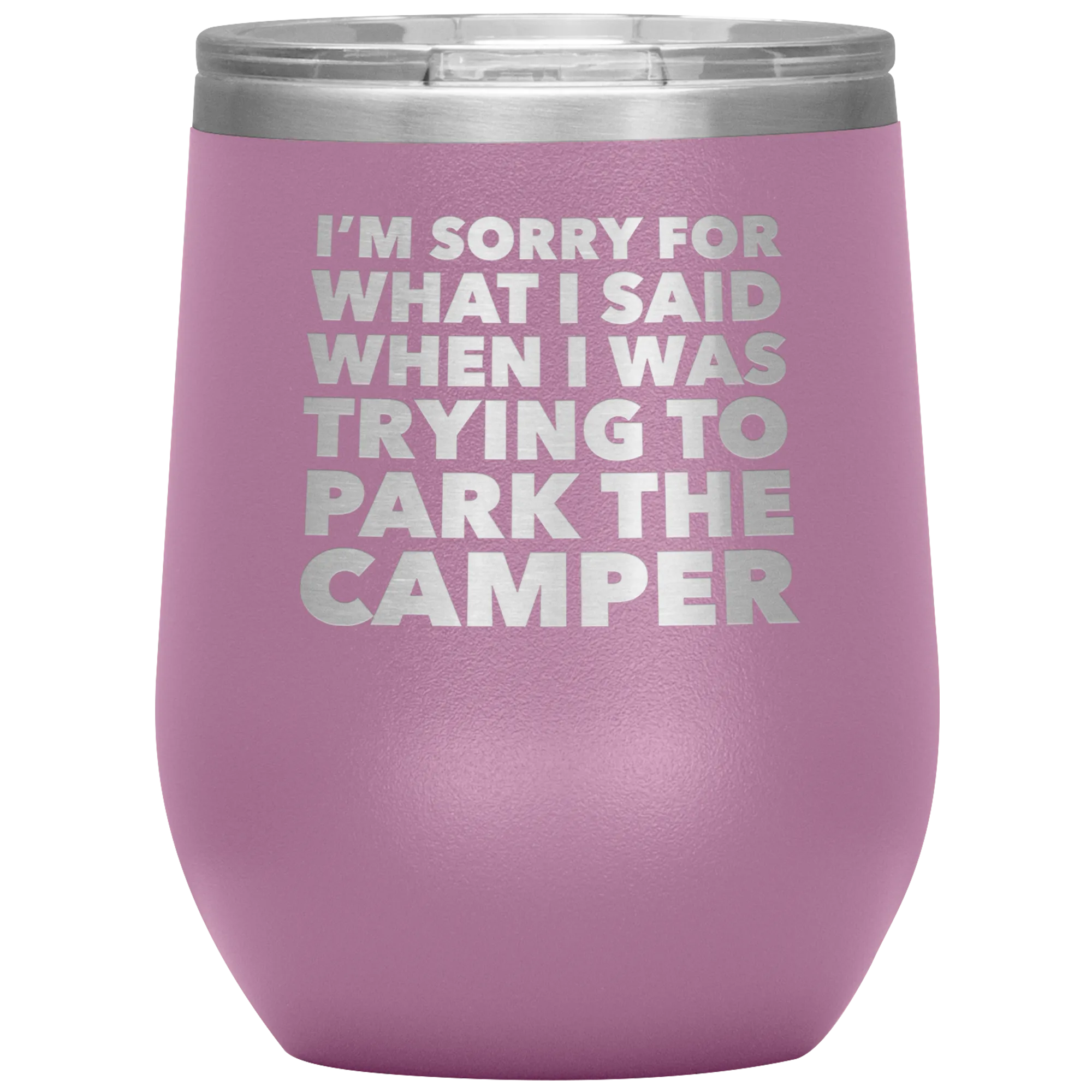 Camper Gifts Funny Camping Wine Tumbler for a RV Owner Stemless Insulated Hot Cold BPA Free 12oz Travel Sippy Cup