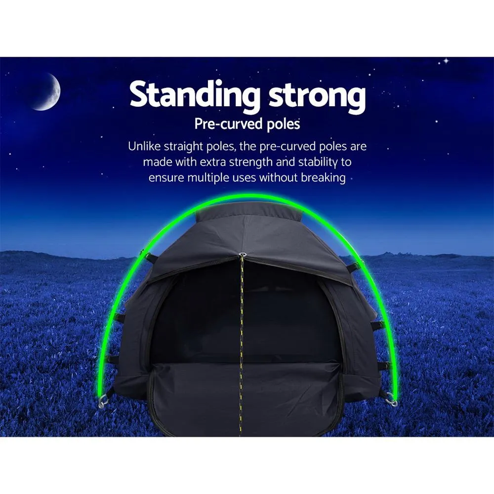Camping Swags Single Biker Swag Grey Ripstop Canvas