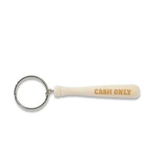 Cash Only Baseball Bat Keychain Pine