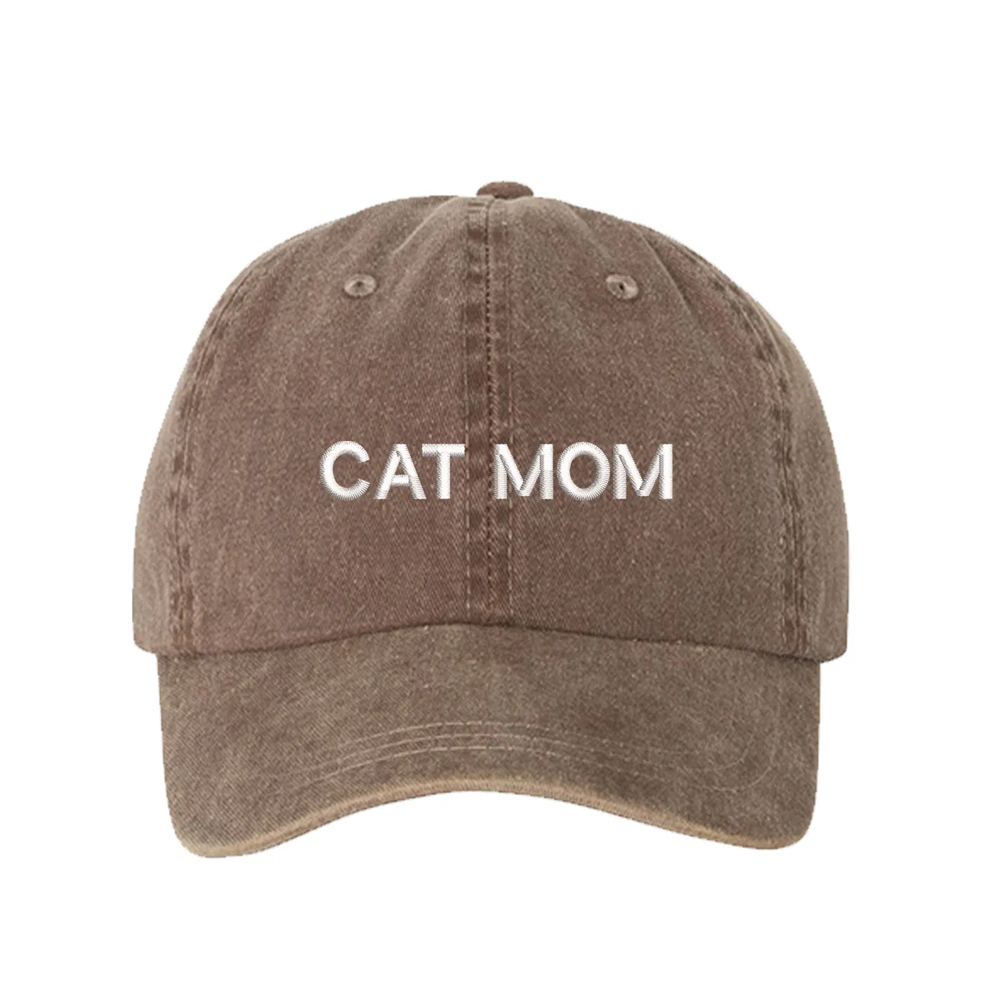 Cat Mom Washed Unisex Baseball Hat