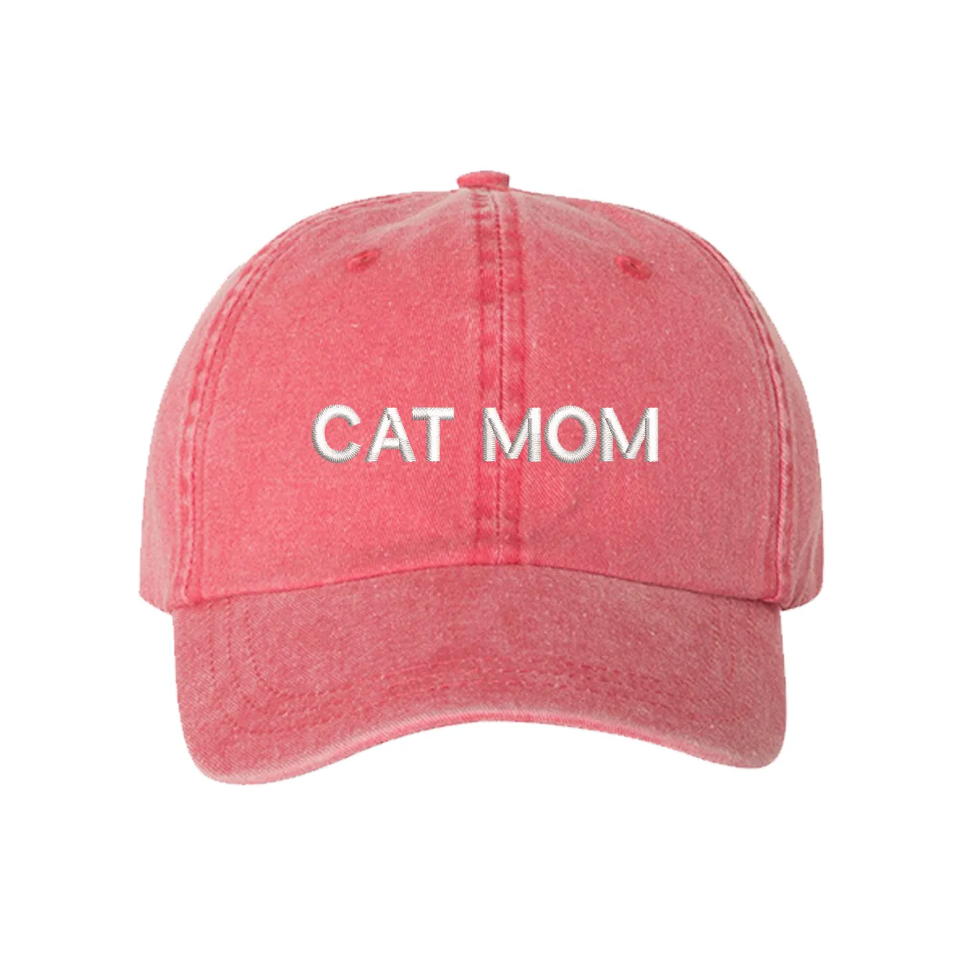 Cat Mom Washed Unisex Baseball Hat