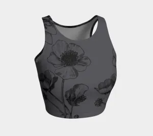Charcoal Floral Athletic Top