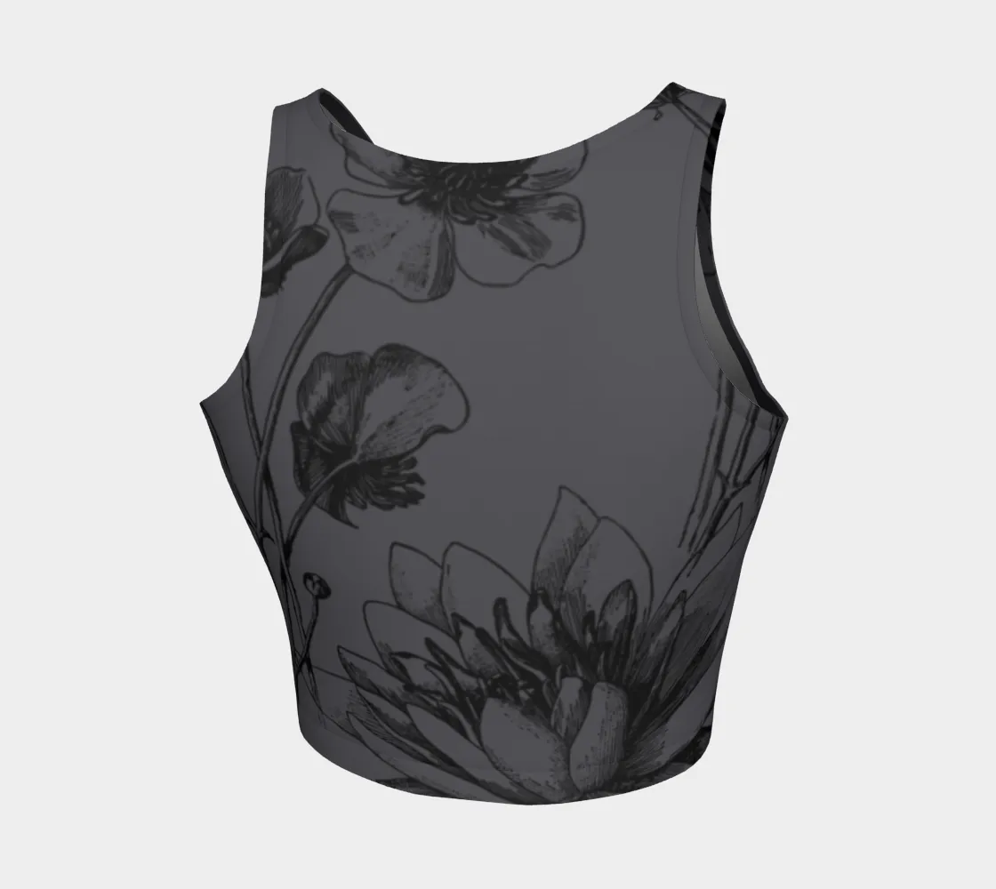 Charcoal Floral Athletic Top