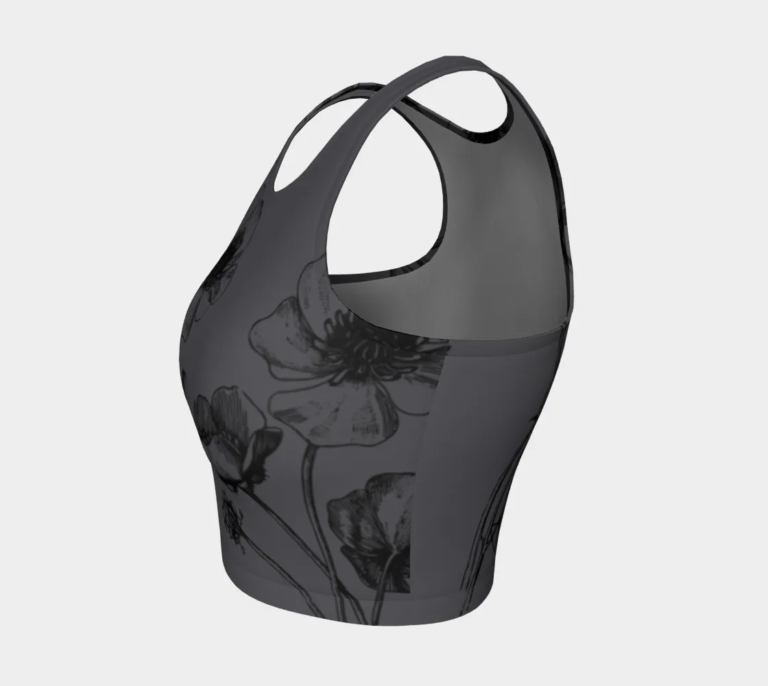 Charcoal Floral Athletic Top