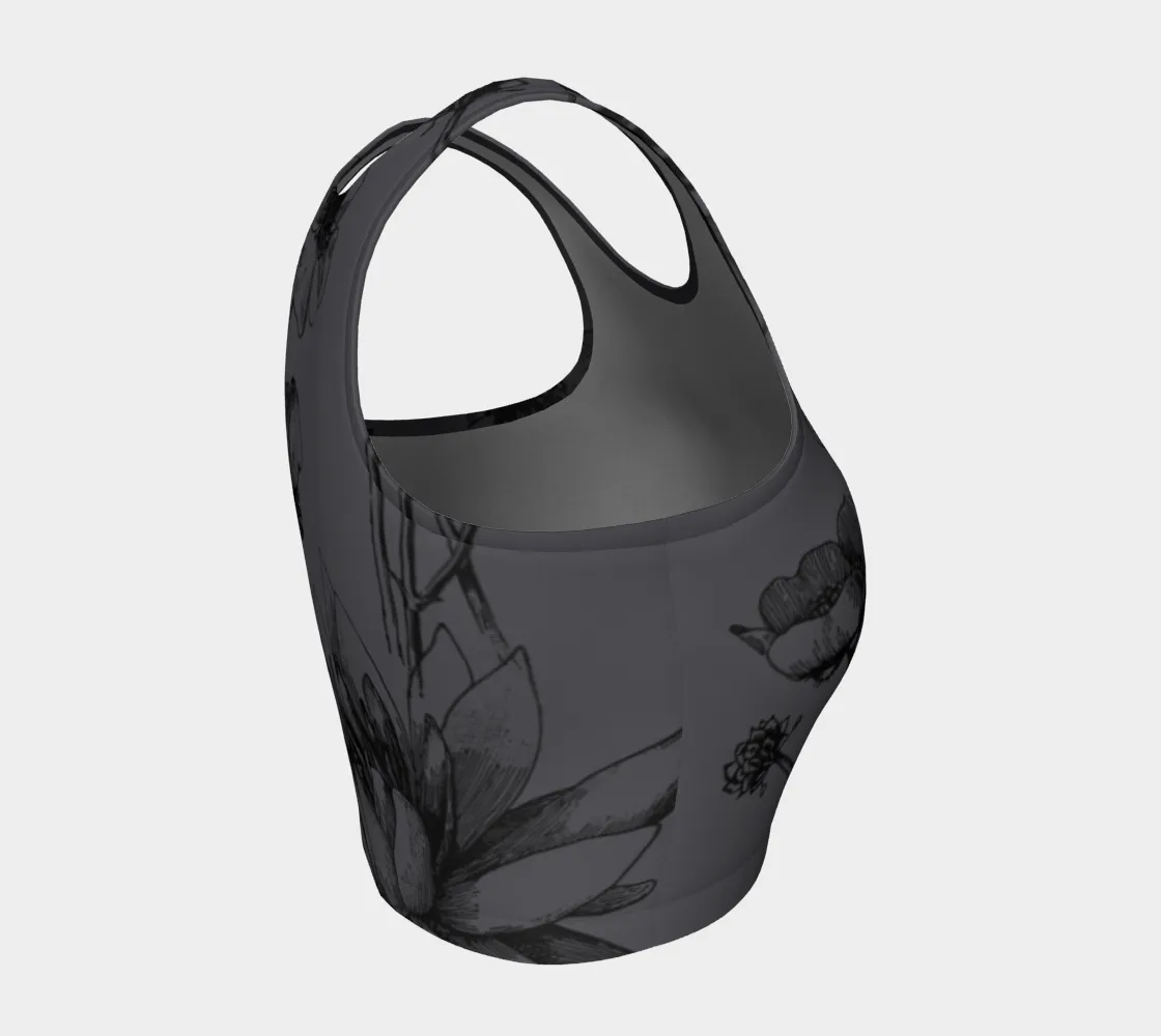 Charcoal Floral Athletic Top
