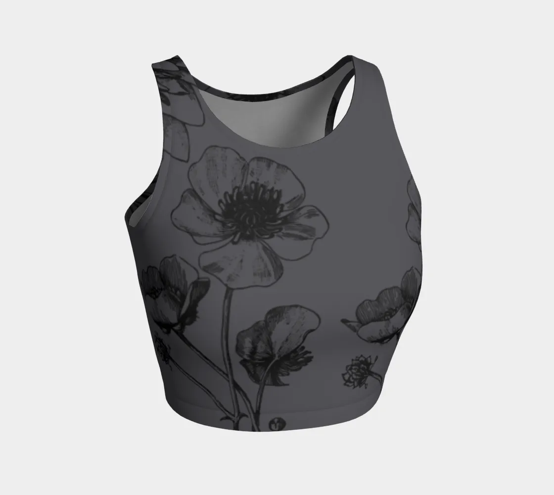 Charcoal Floral Athletic Top