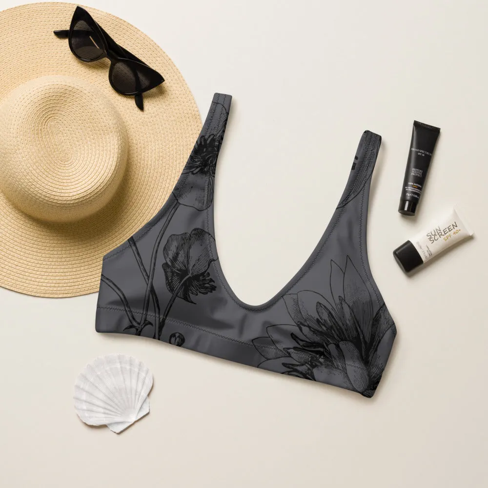Charcoal Floral Sophisticate Sports Bralette